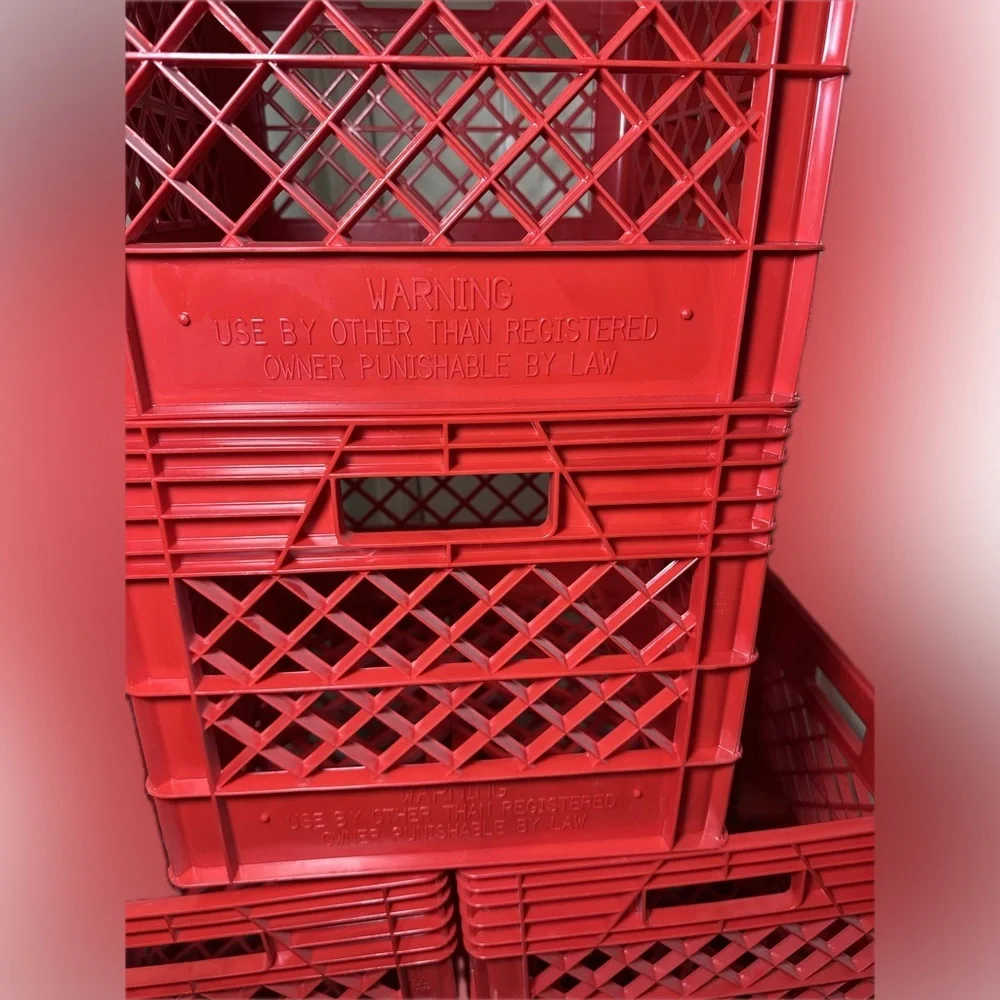4 Rigid Milk Crates 12x12x10 1/2 used College DormS